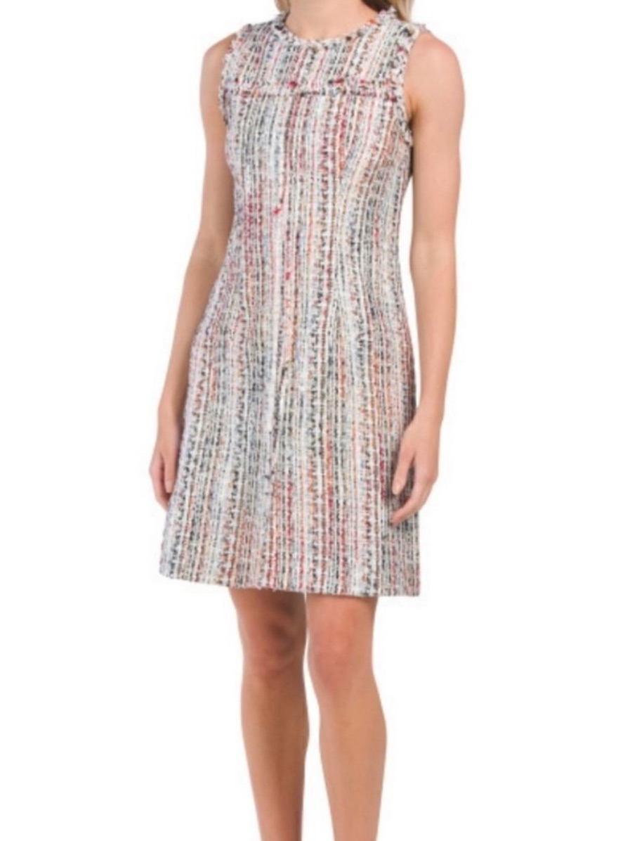 Elie Tahari Dean Sleeveless Tweed Sheath Dress Size 4 As Seen On Tv